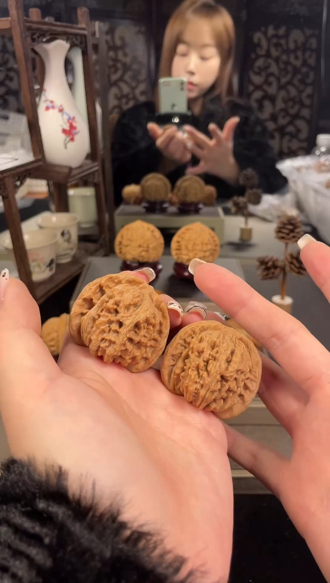 【闪购商品】文玩核桃把件四座楼44尺-43