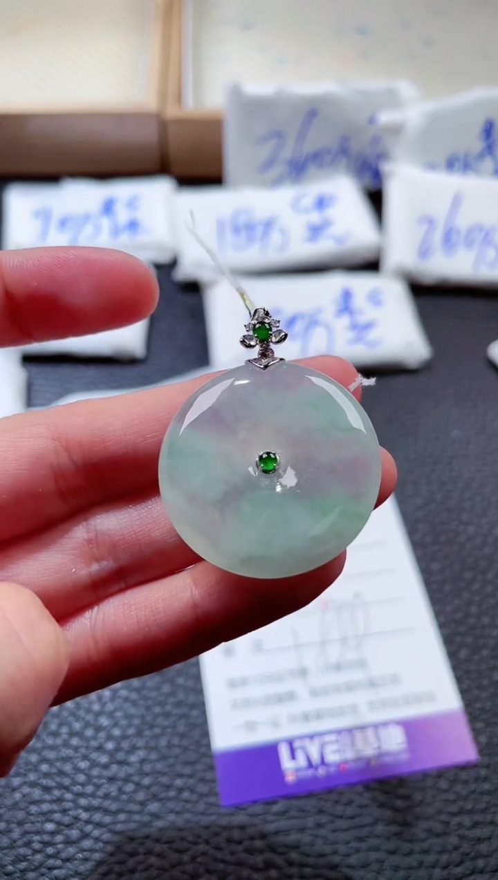 翡翠18K金镶嵌颈饰00004772