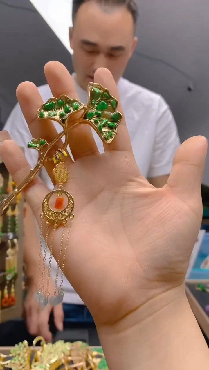 【闪购商品】翡翠耳饰合金307翡翠发簪