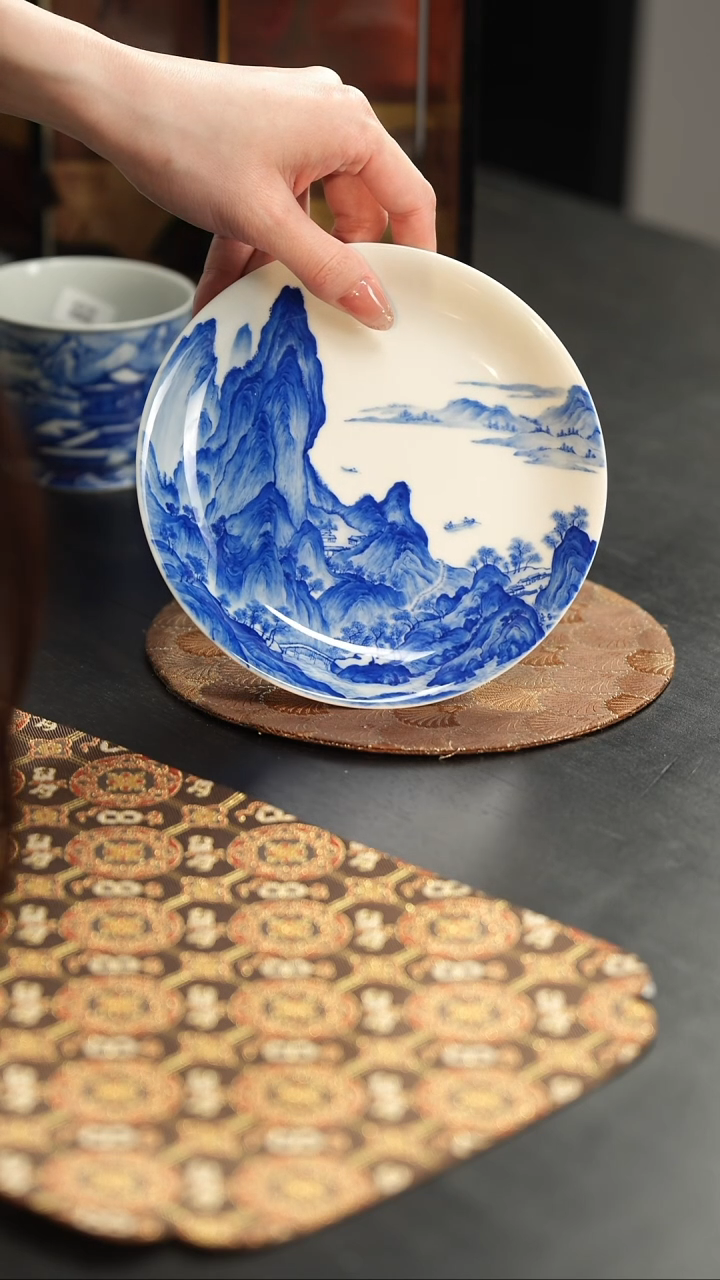 【闪购商品】杯恒垣山房青花千里江山