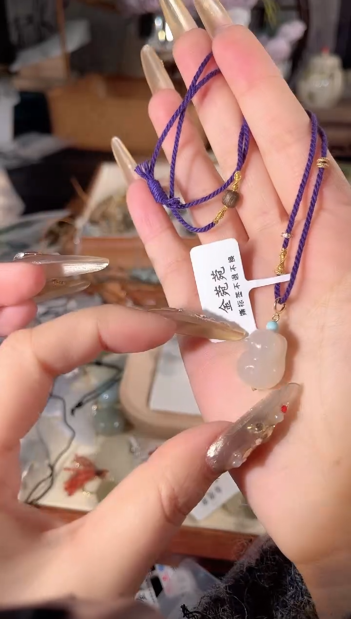 项链银S925镶嵌和田玉多样性发其一孤品默认微瑕