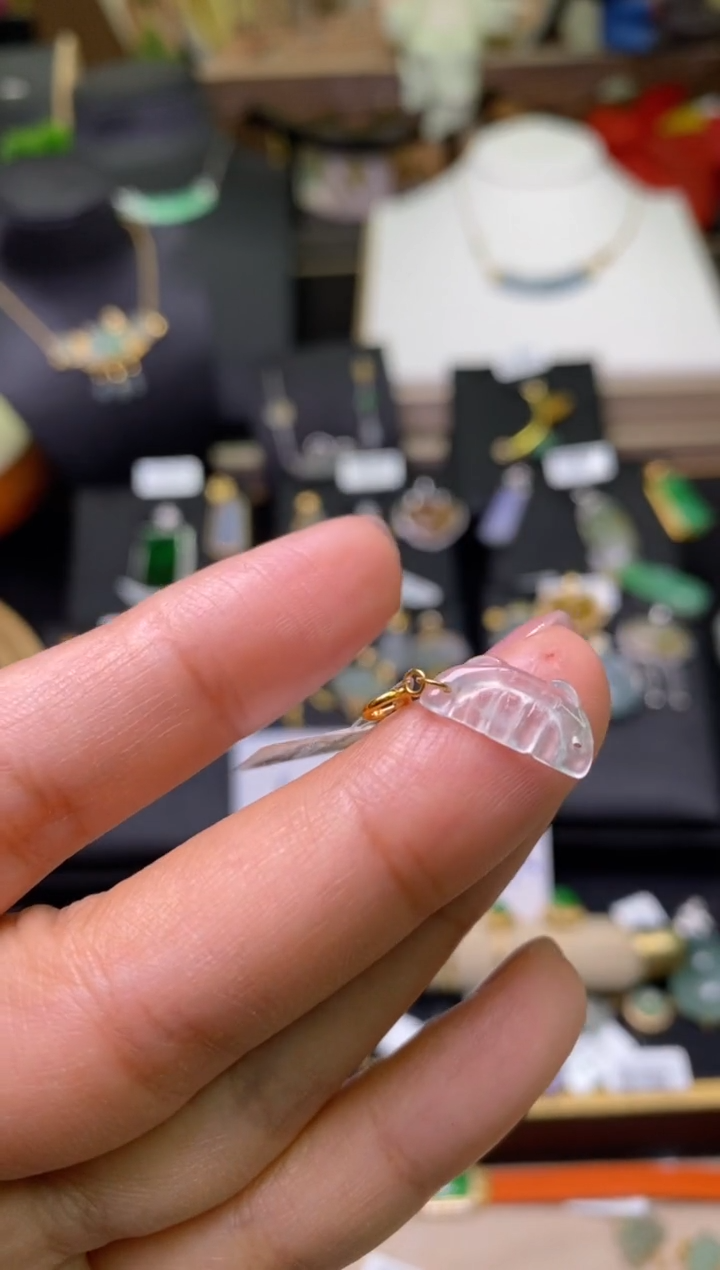 【闪购商品】翡翠颈饰18K金镶嵌净货18076