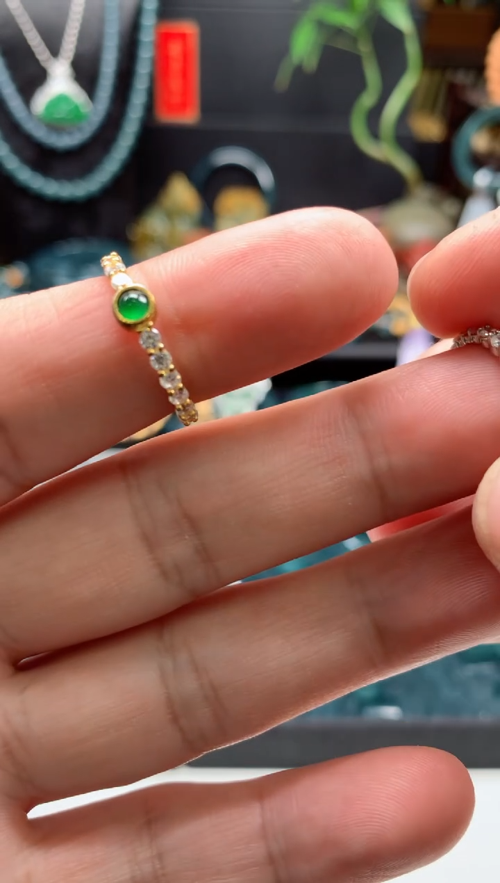 【闪购商品】翡翠戒指银S925镶嵌0011554167