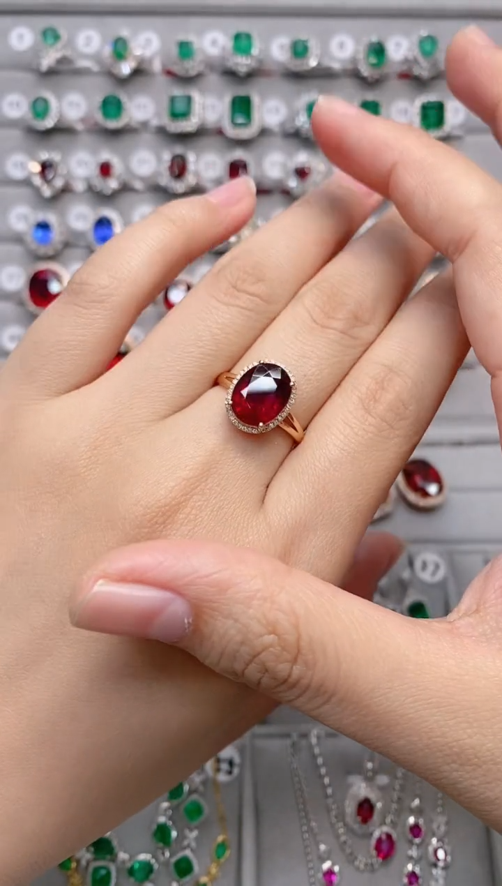 【闪购商品】碧玺18K金戒指18K金镶嵌·