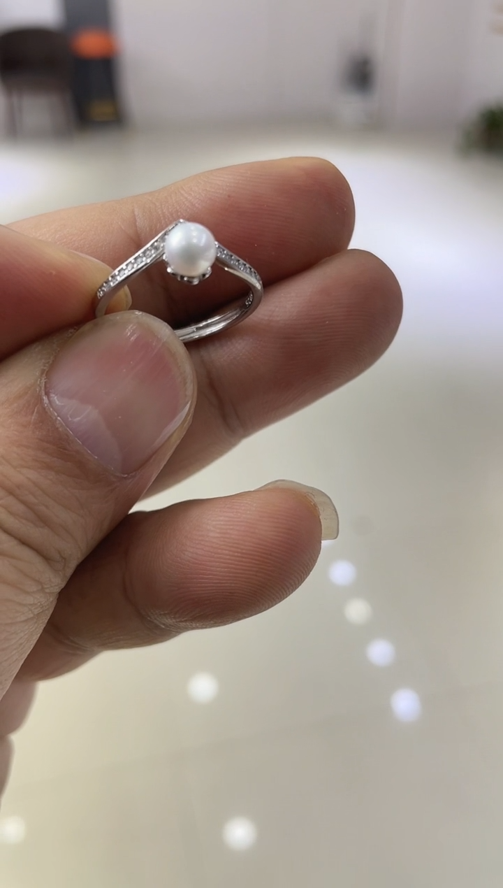 【闪购商品】淡水珍珠戒指银S925镶嵌戒指