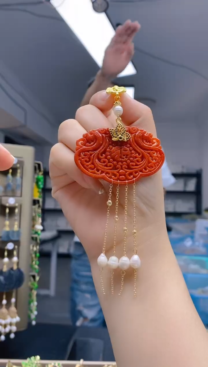 【闪购商品】翡翠耳饰合金081翡翠压襟