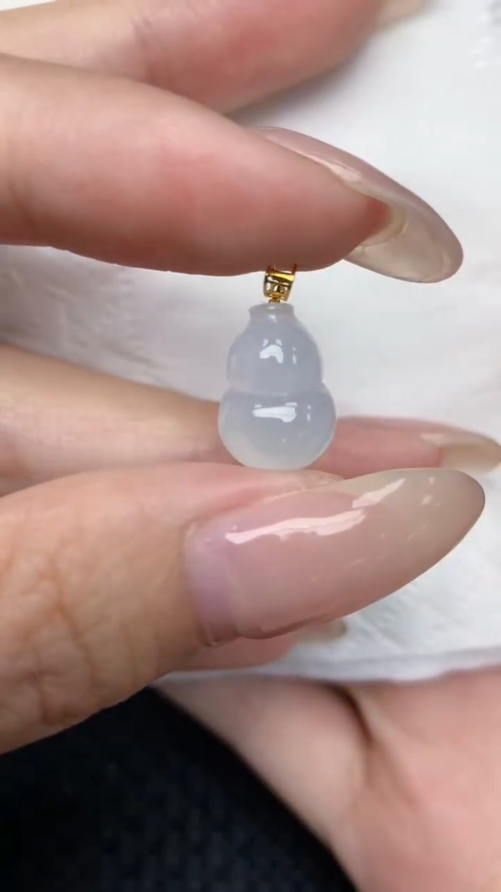 翡翠18K金镶嵌颈饰天然翡翠a货