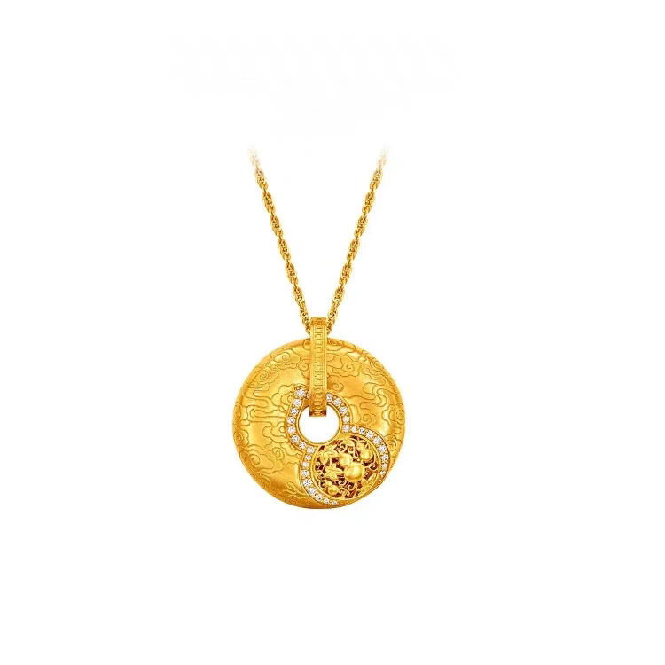 铜合金吊坠 J 祥云葫芦福字平安扣项链吊坠时尚手工镀K锁骨毛衣链