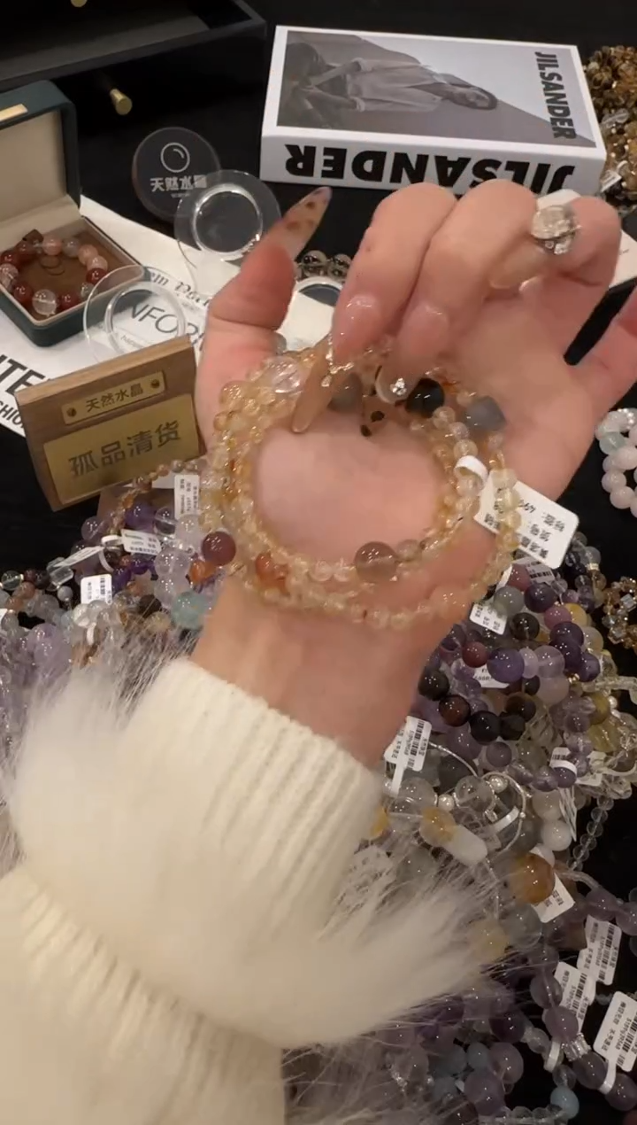 合金手链水晶黄塔晶三圈x3068