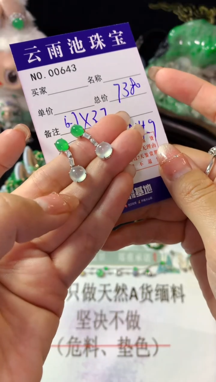 18K金镶嵌翡翠耳饰翡翠