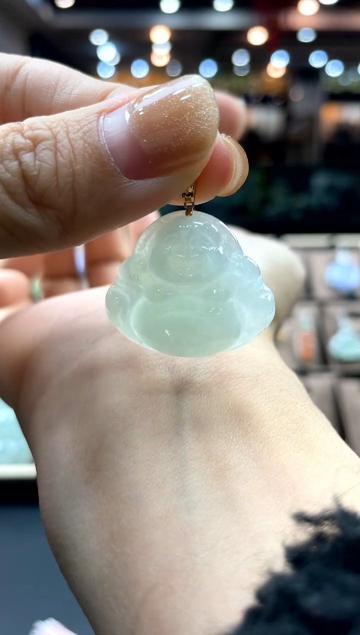 【闪购商品】翡翠颈饰18K金镶嵌佛公