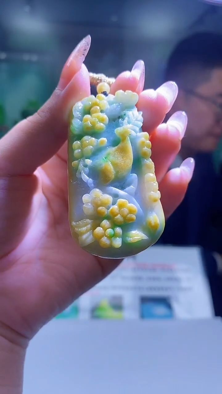 未镶嵌定制翡翠TT翡翠毛货吊坠-14