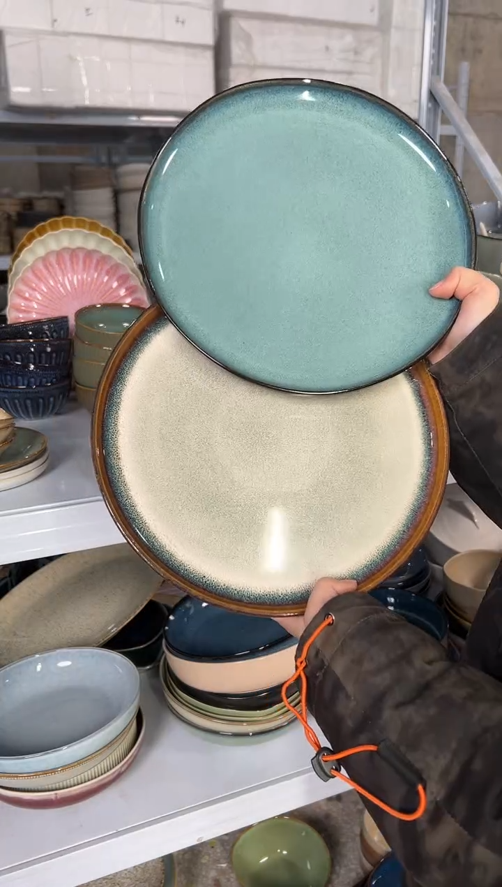 陶瓷外贸尾货瑕疵满20包邮X2 大盘10.5英寸