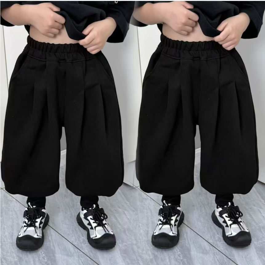 超出片 韩版百搭时尚幼儿园裤韩系休闲裤四层加厚过冬棉裤