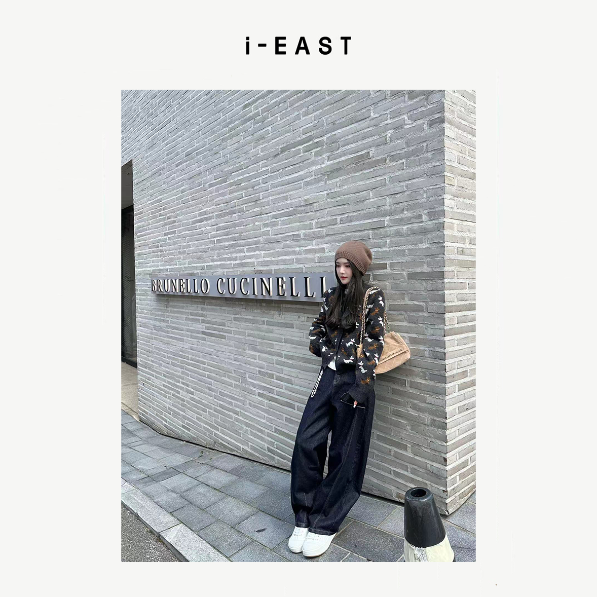 i-EAST 腿长buff~双口袋直筒复古牛仔裤-4Q K1234