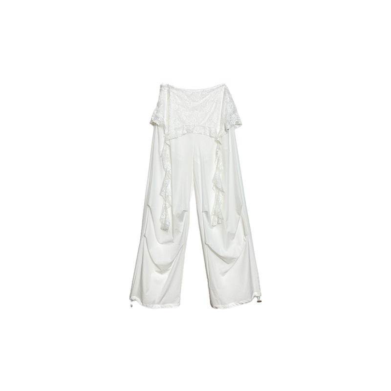 南油小众设计师新品飘带裙链阔腿裤