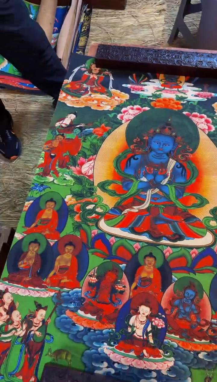 装裱画精品手绘唐卡链接--A017不动明王30