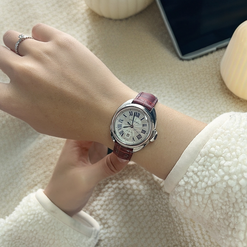 95新 Cartier/卡地亚 19年全套31mm钥匙WSCL0016自动机械女士腕表