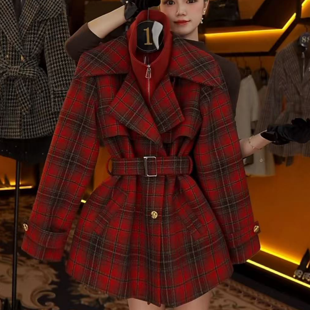 【小鬼专属】羽绒白鸭绒羊毛时尚设计师轻奢显瘦收腰LOVES-A1590