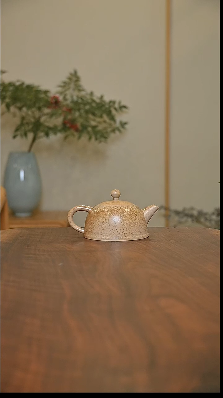 半月壶 落灰烧 微瑕 朱家汝窑款