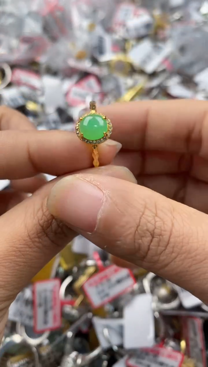 银S925镶嵌戒指翡翠111                  7