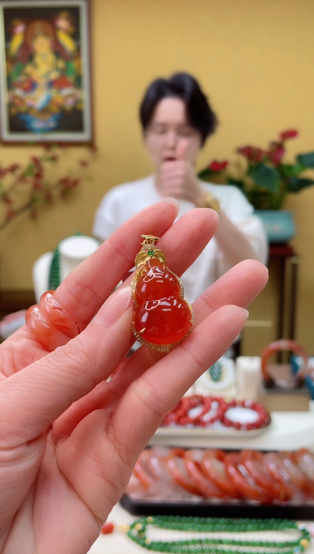 【闪购商品】南红玛瑙颈饰18K金镶嵌11@@JH50217044