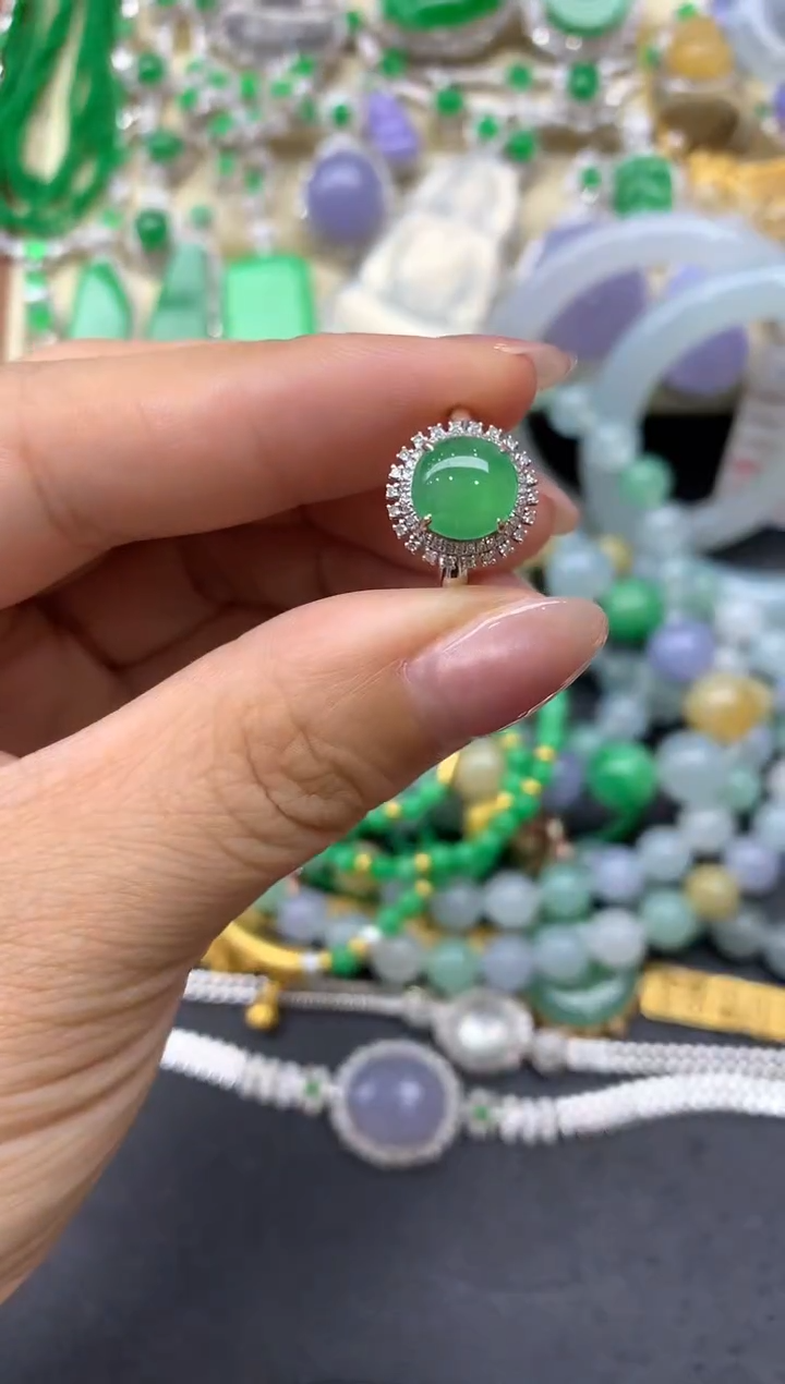 【闪购商品】翡翠戒指18K金镶嵌499中国好珍宝