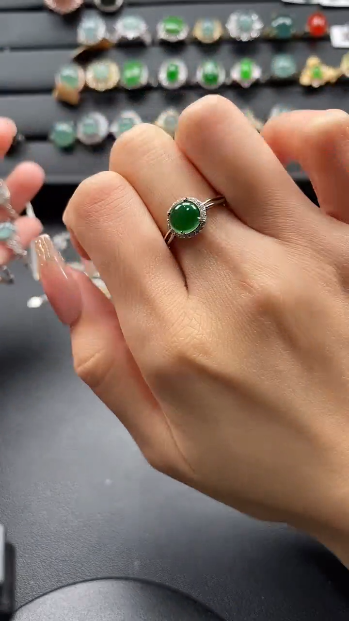 【闪购商品】翡翠戒指银S925镶嵌54654