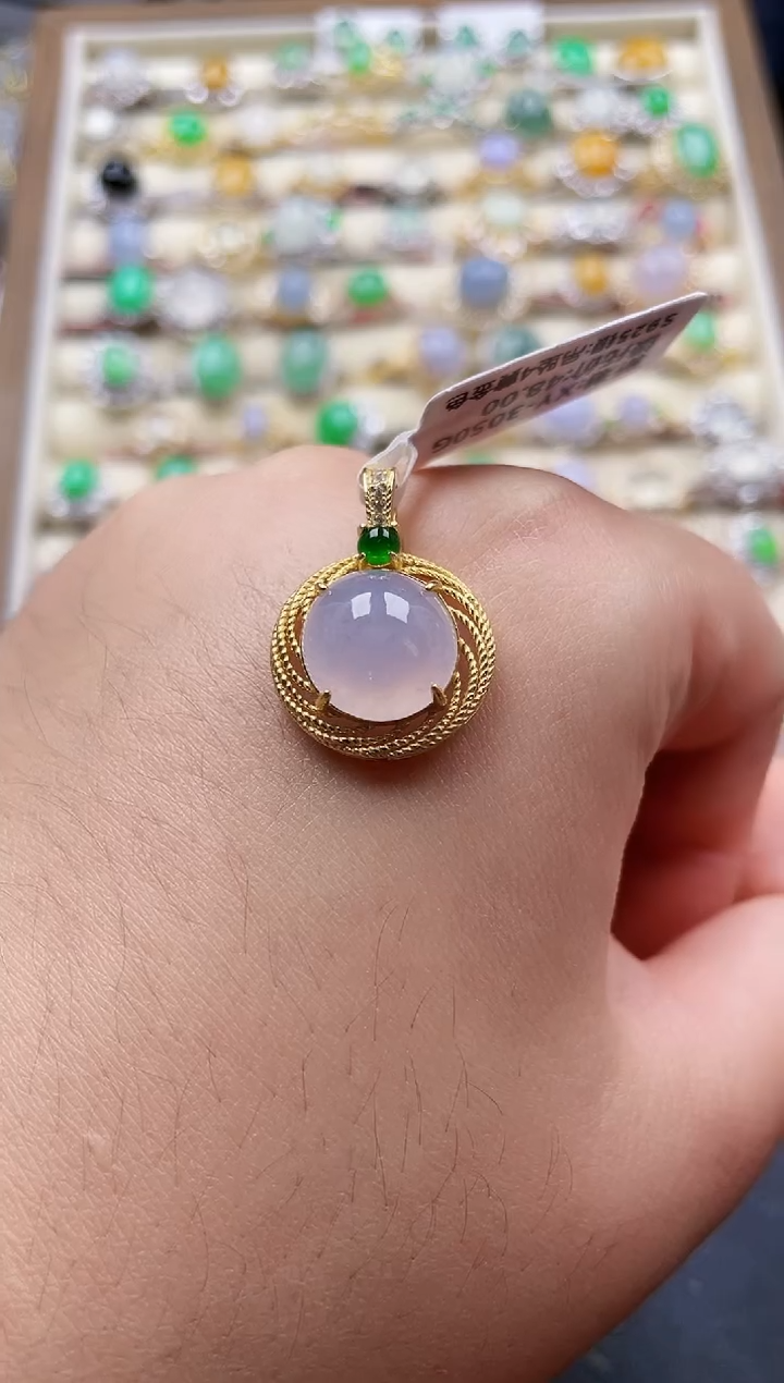 颈饰银S925镶嵌翡翠15