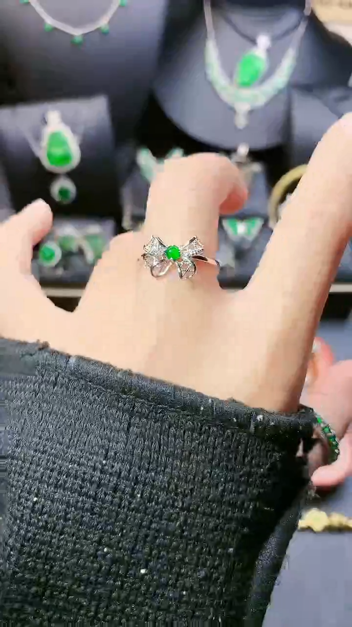 【闪购商品】翡翠戒指银S925镶嵌戒指