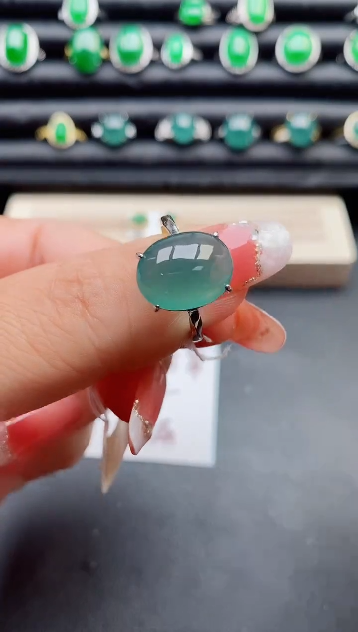 【闪购商品】翡翠戒指银S925镶嵌05800