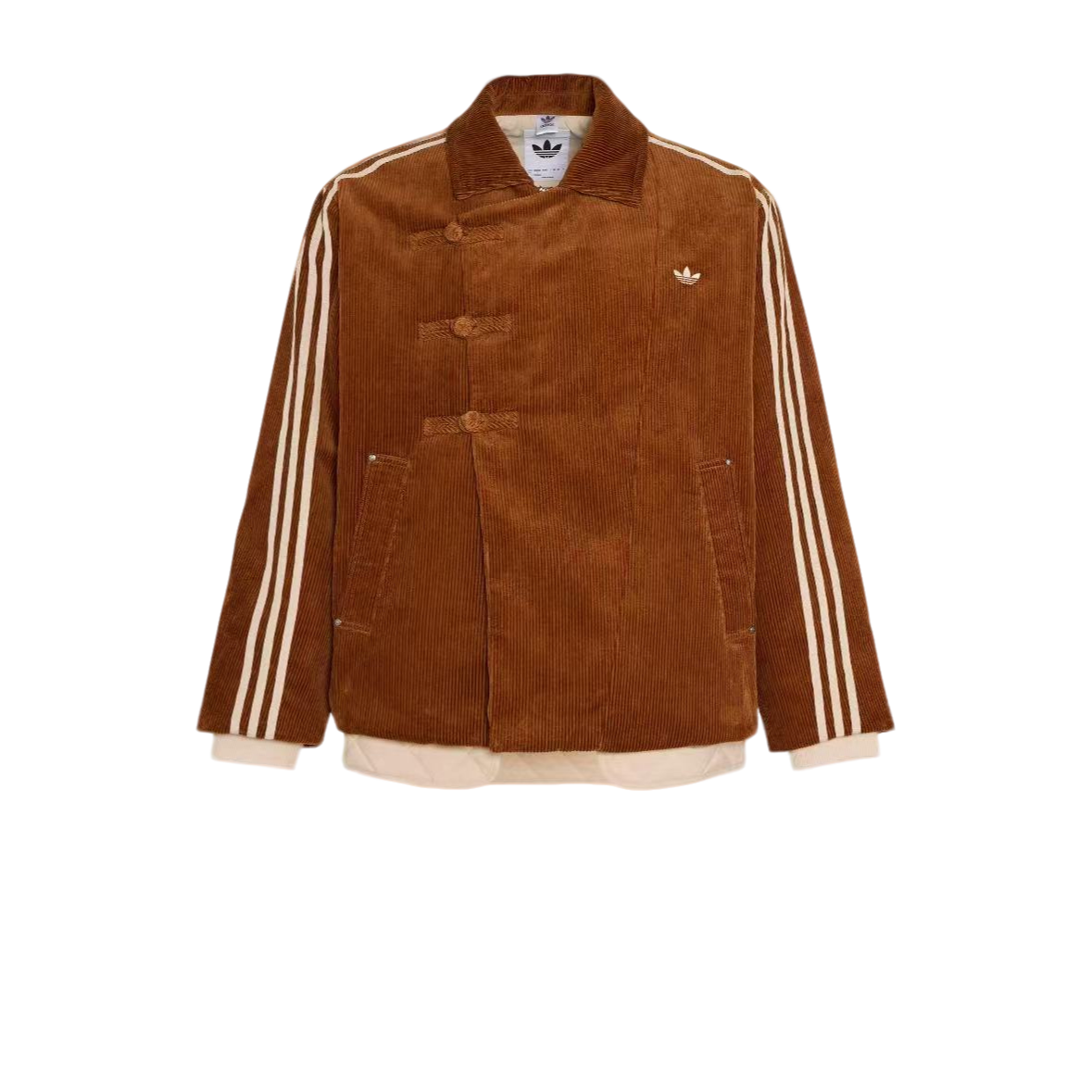 adidas 新中式保暖灯芯绒运动长袖棉服KQ5135