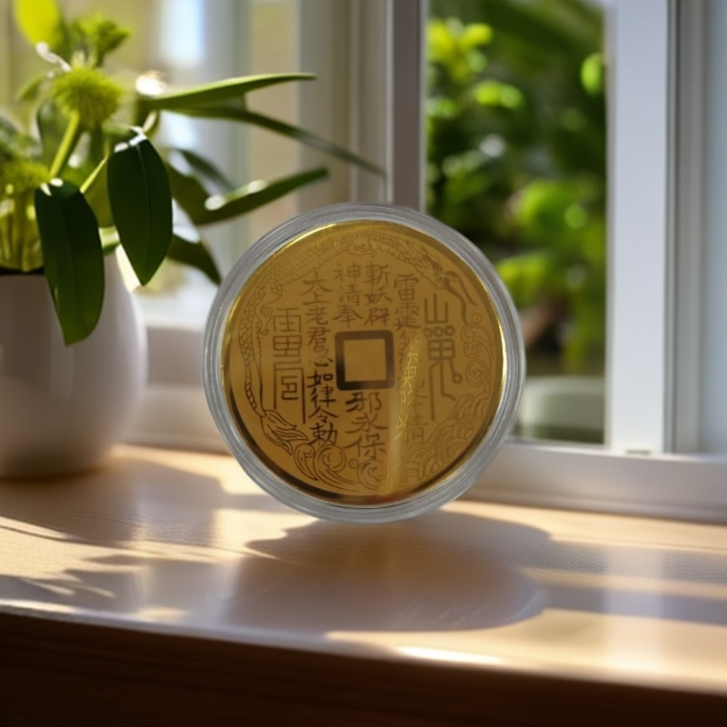 含金工艺品山鬼花钱手机贴