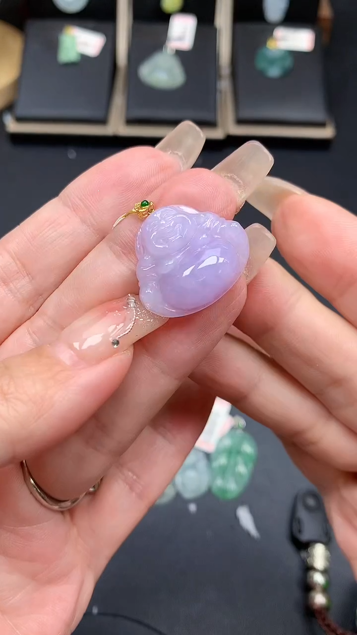 【闪购商品】翡翠吊坠(不含链)18K金镶嵌MS150873