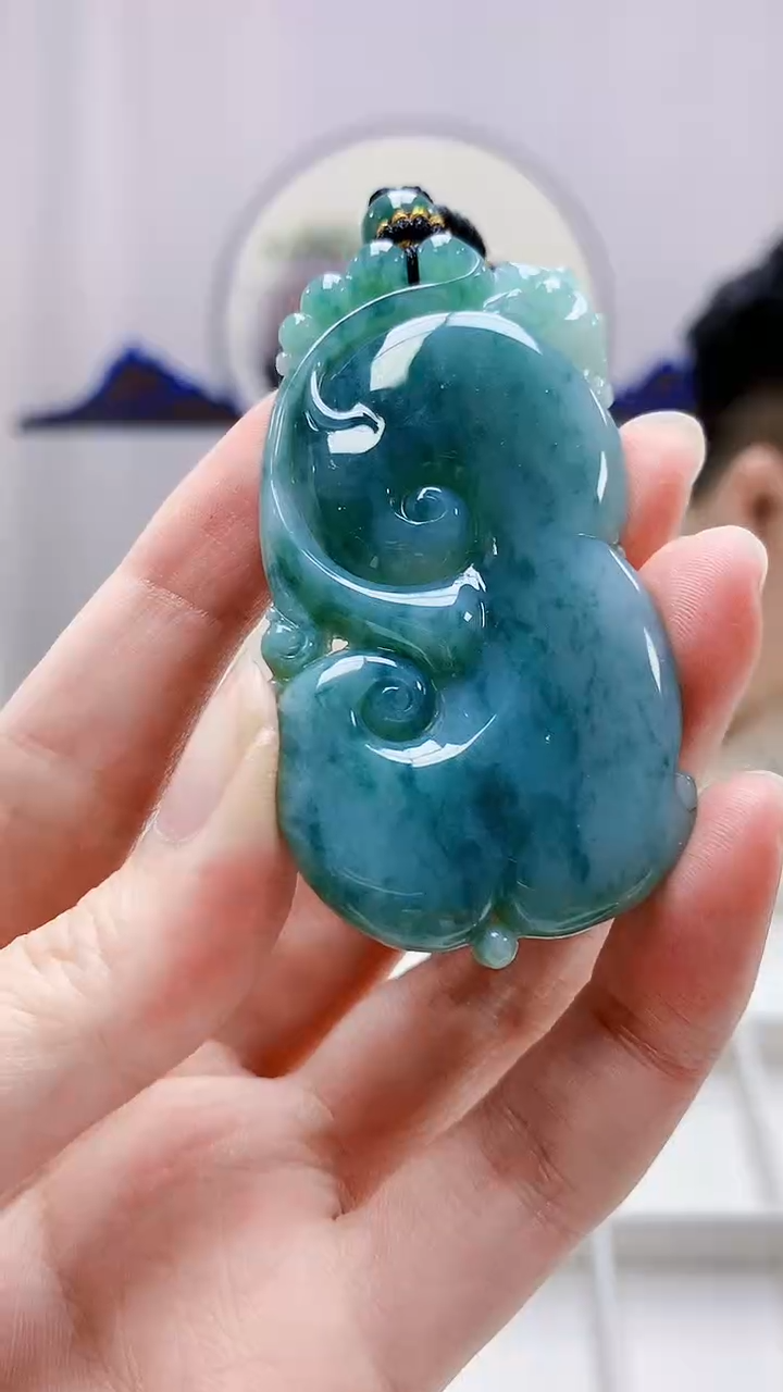 未镶嵌定制翡翠5028zm-毛货挂件163如意