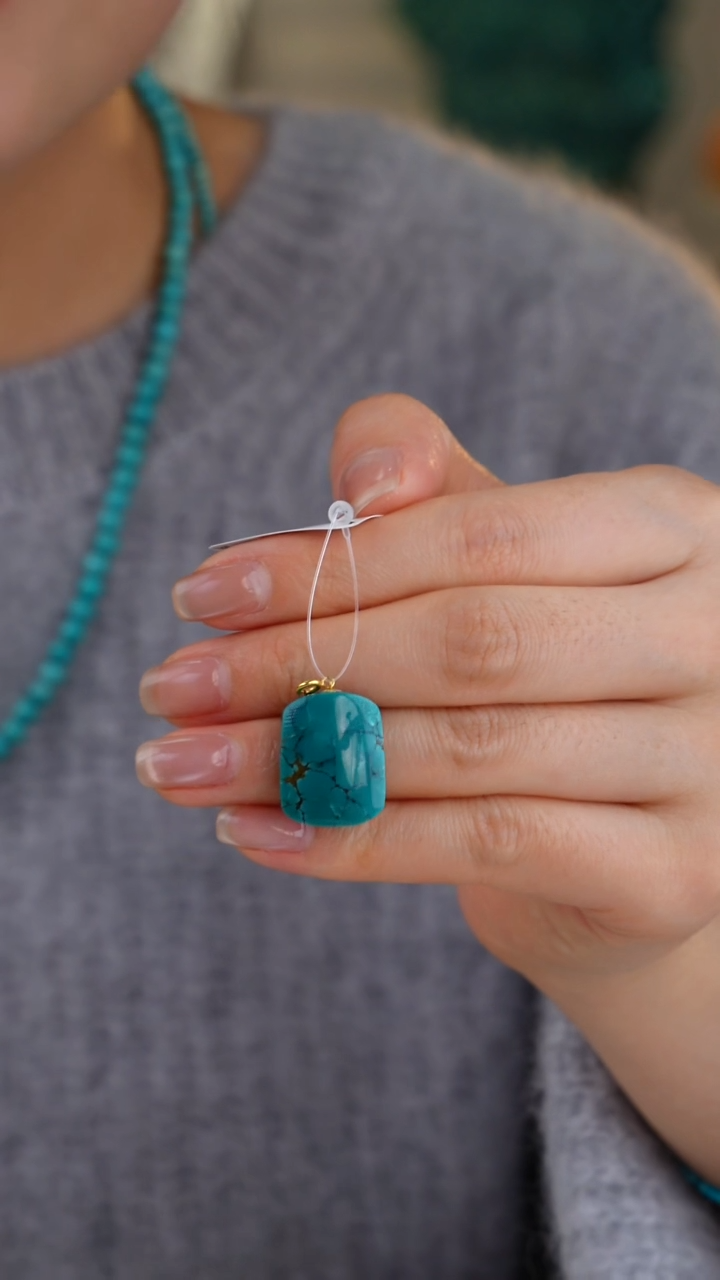 【闪购商品】绿松石吊坠(不含链)18K金镶嵌1