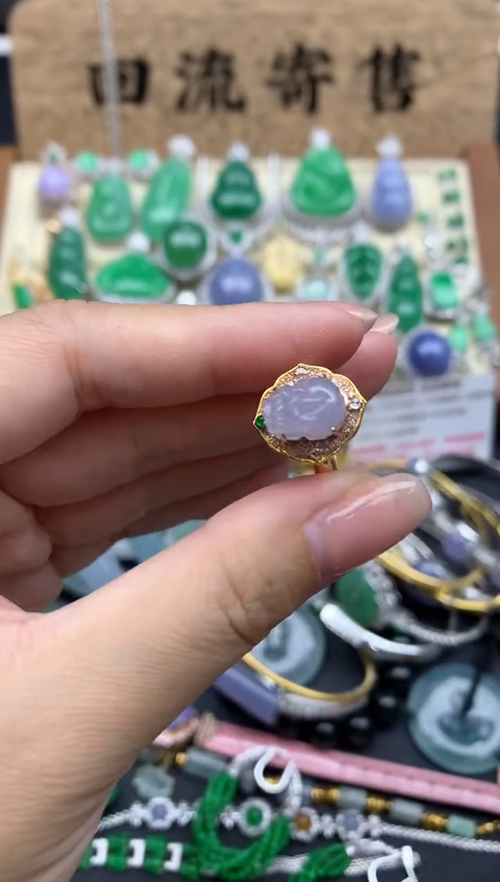 【闪购商品】翡翠戒指18K金镶嵌524-中国好珍宝