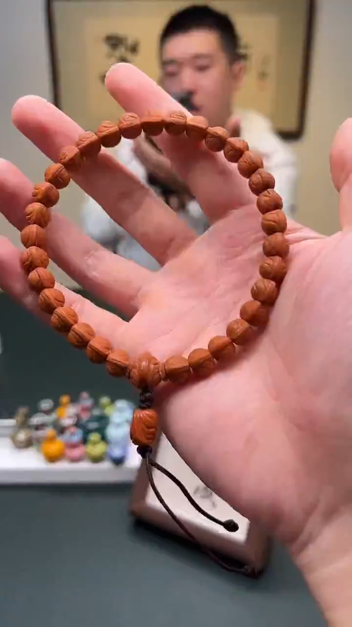 手串桃核9mm+龙纹桃核精工纯手工 桃核手持