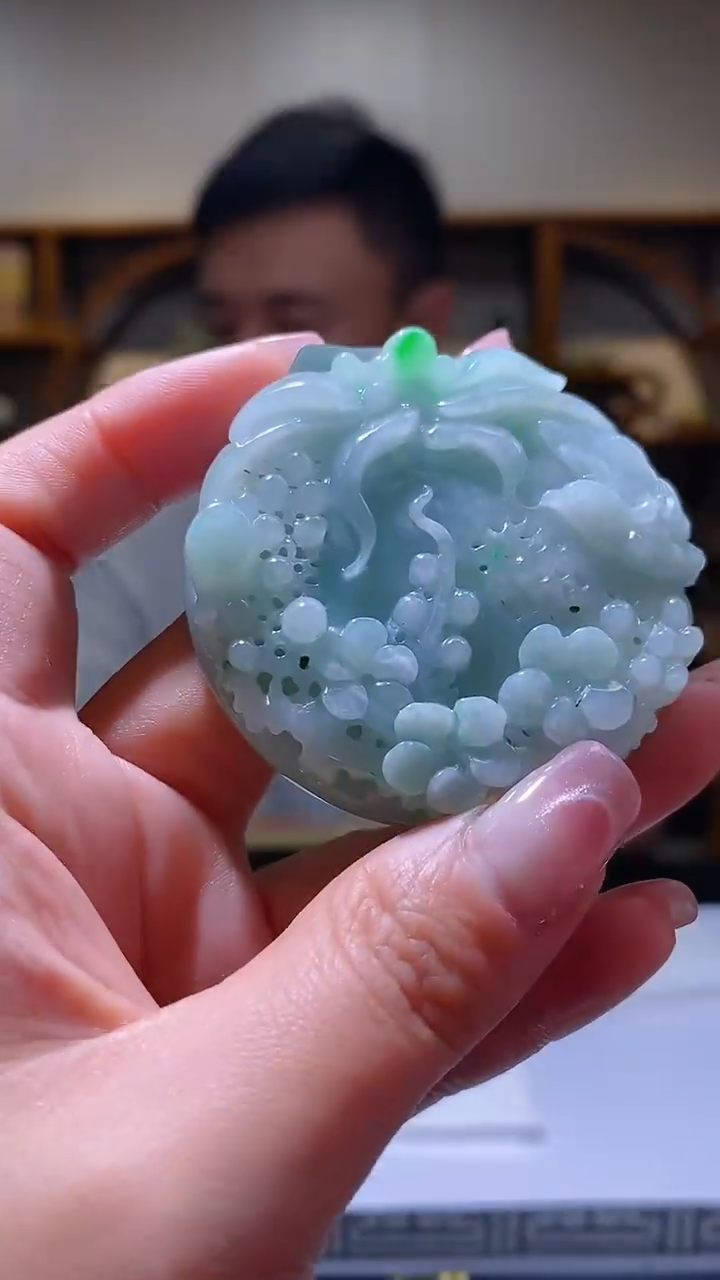 【闪购商品】定制翡翠未镶嵌36/0217/W/发其一件/花