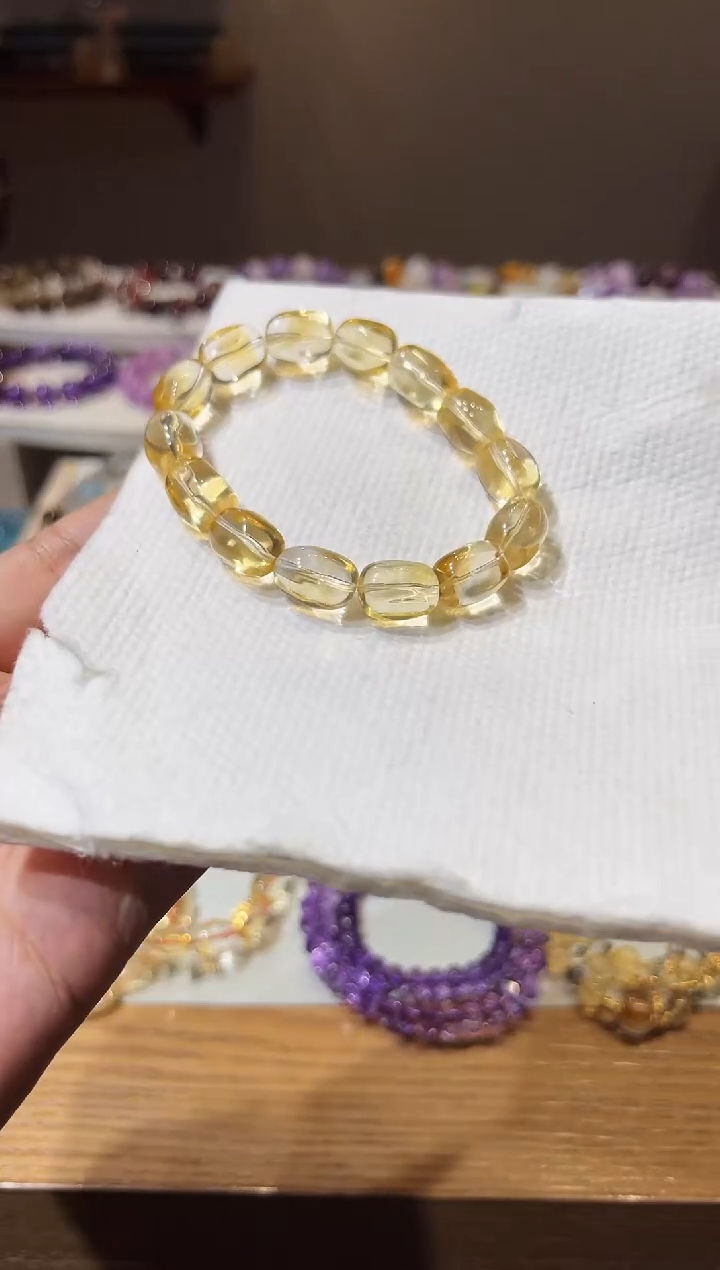 未镶嵌手链水晶黄水晶糖豆