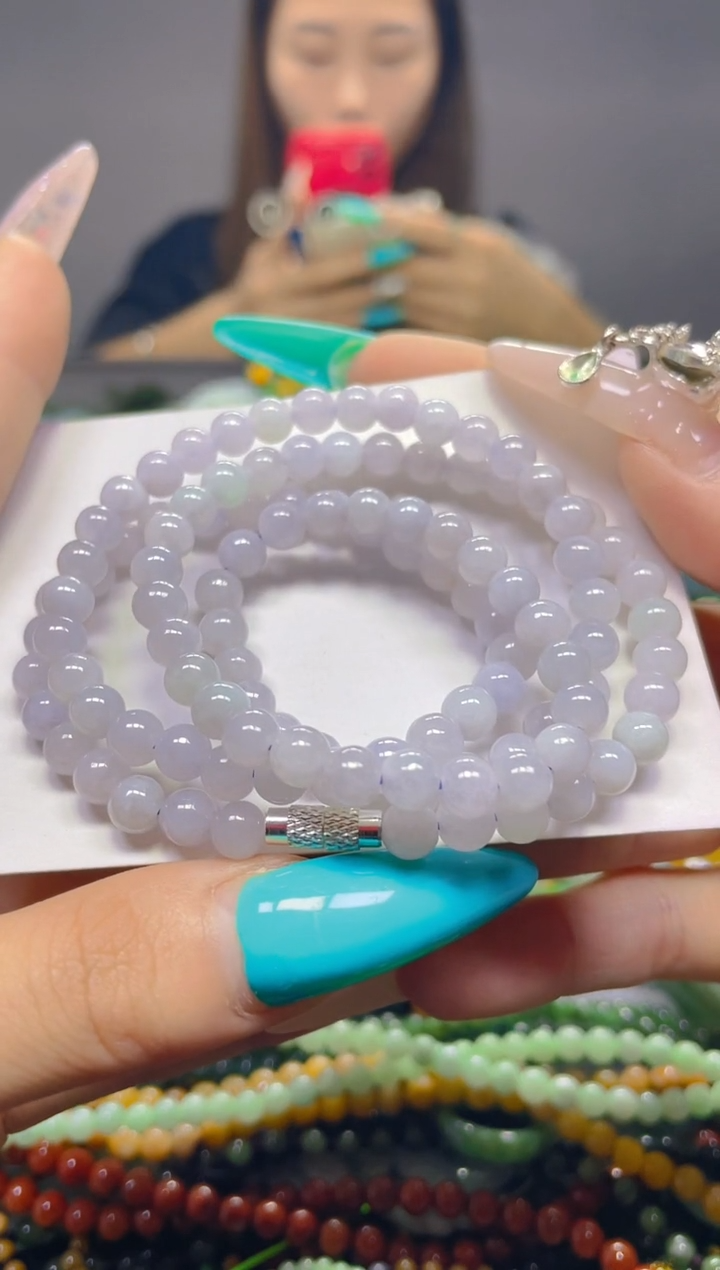 颈饰未镶嵌翡翠5MM/K/翡翠A货，一件也是批发价