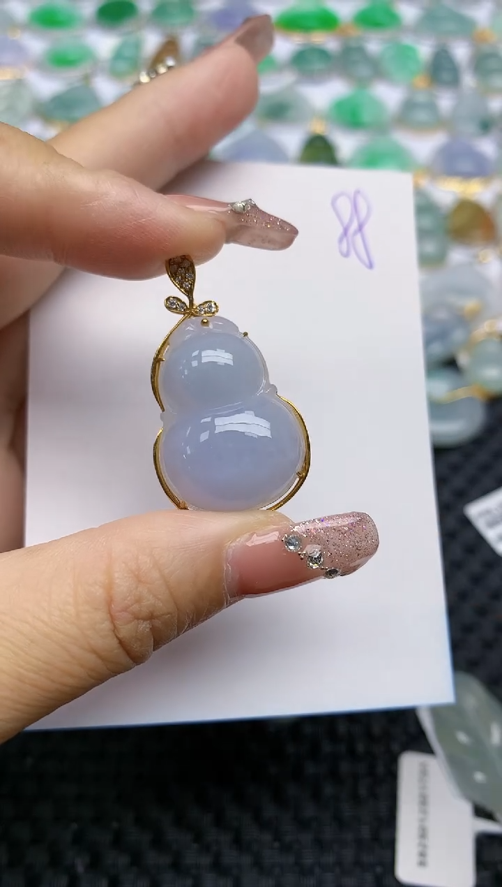 【闪购商品】翡翠颈饰18K金镶嵌天然A货翡翠 88