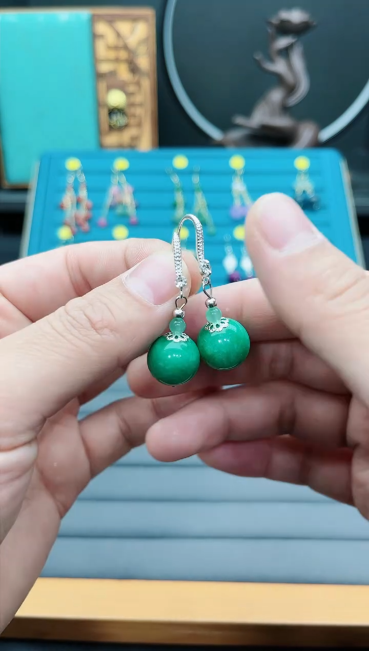 【闪购商品】玛瑙/玉髓耳钉银S925镶嵌721000