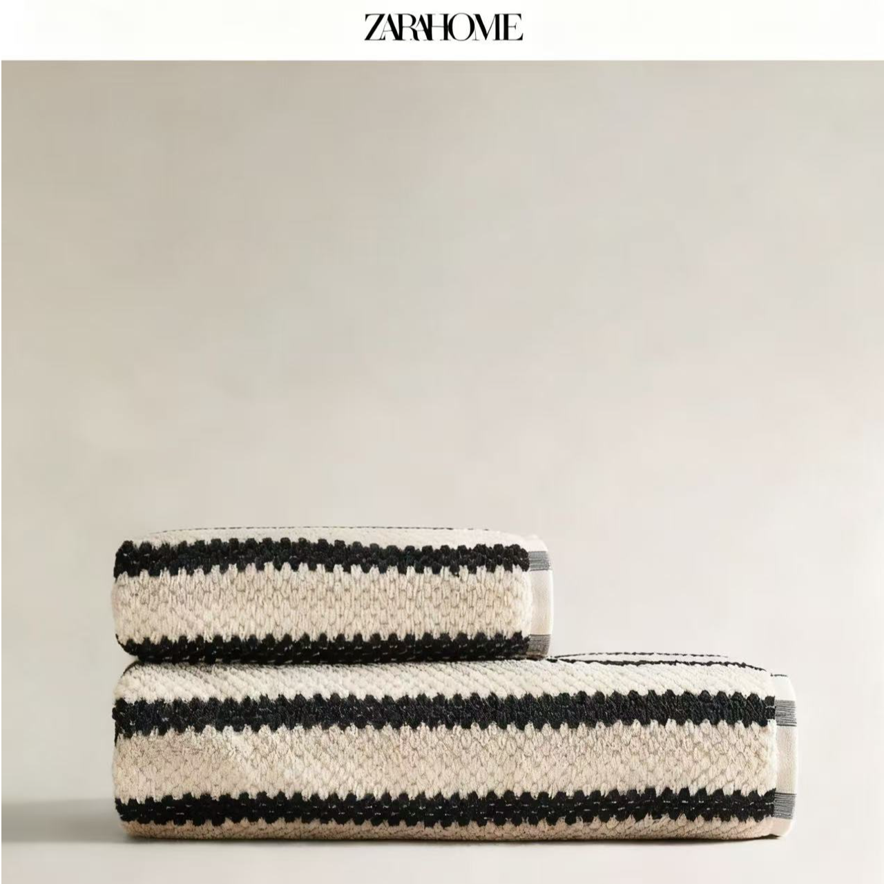 【ZARAHOME】几何图案提花毛巾 全棉家用浴巾 90x150cm