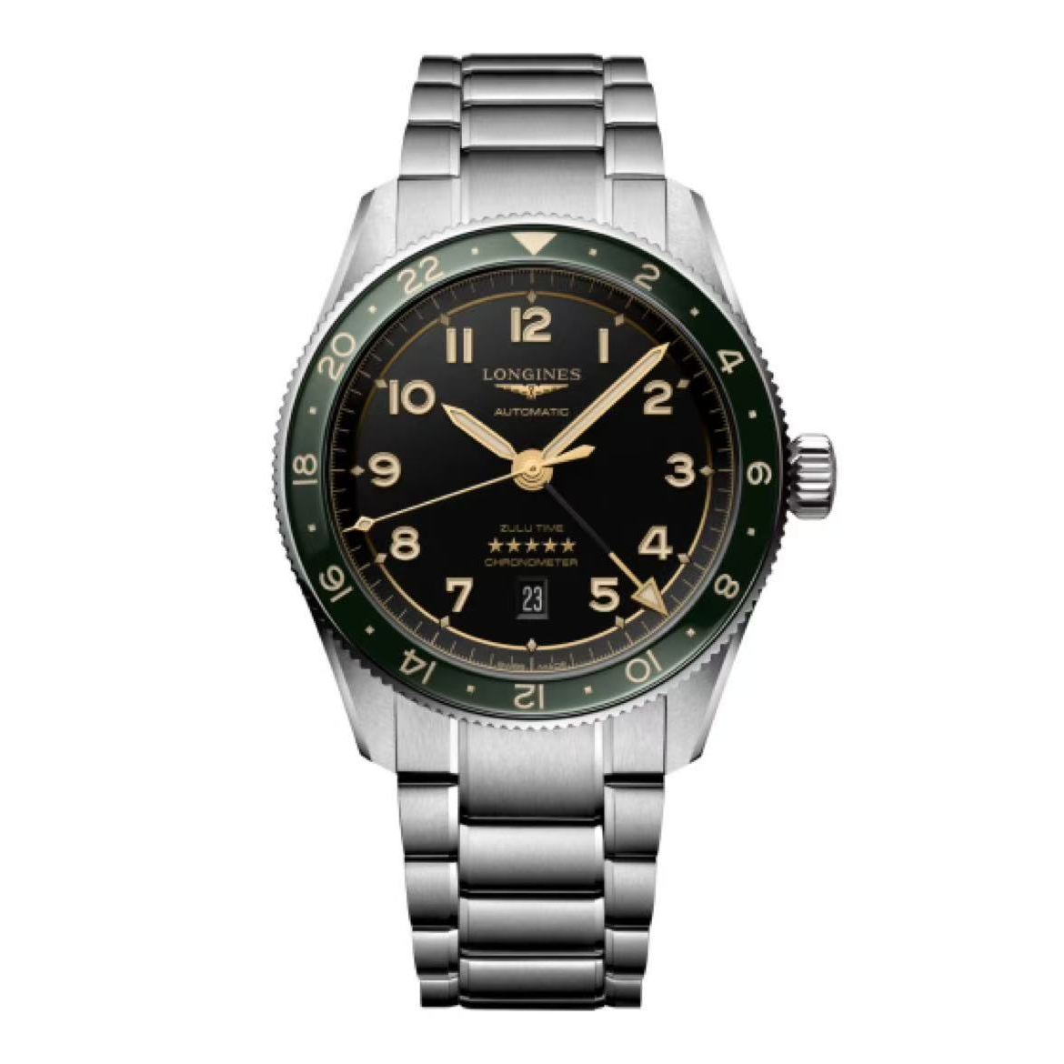 99新 Longines/浪琴 喜物/先行者祖鲁时间L3.812表径42绿盘优雅