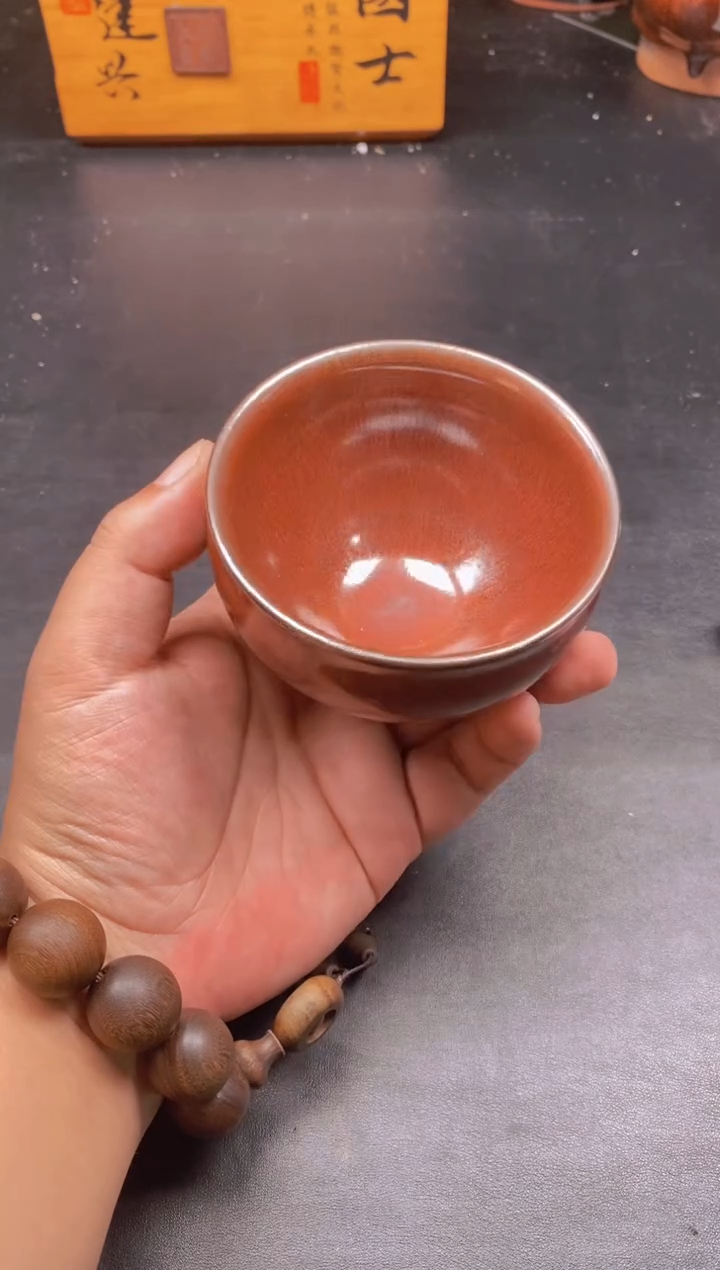 茶盏牛血红将军 精美主人杯 