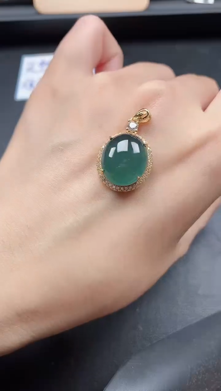 翡翠戒指银S925镶嵌515111