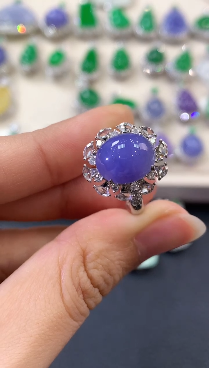 【闪购商品】翡翠戒指18K金镶嵌 D72有色差   