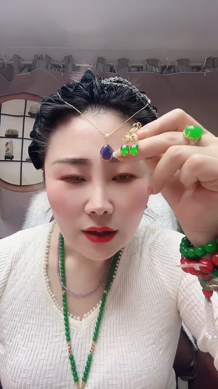 【闪购商品】翡翠14K金镶嵌耳饰X22号