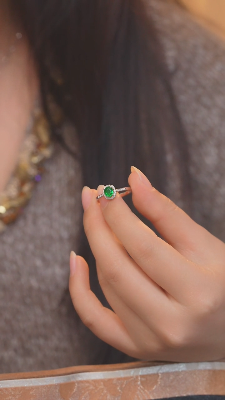 【闪购商品】石榴石（沙弗莱）戒指18K金镶嵌（0.7ct）@@U7251